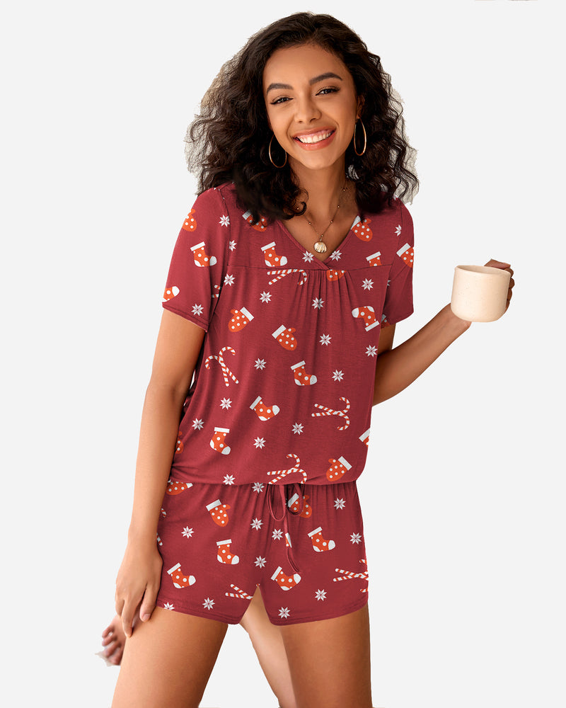Christmas Shorts Pajama Set
