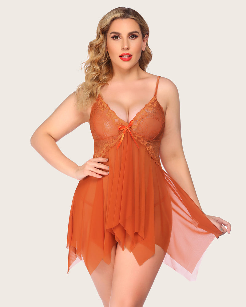 Lace Babydoll Boudoir Outfits Plus Size
