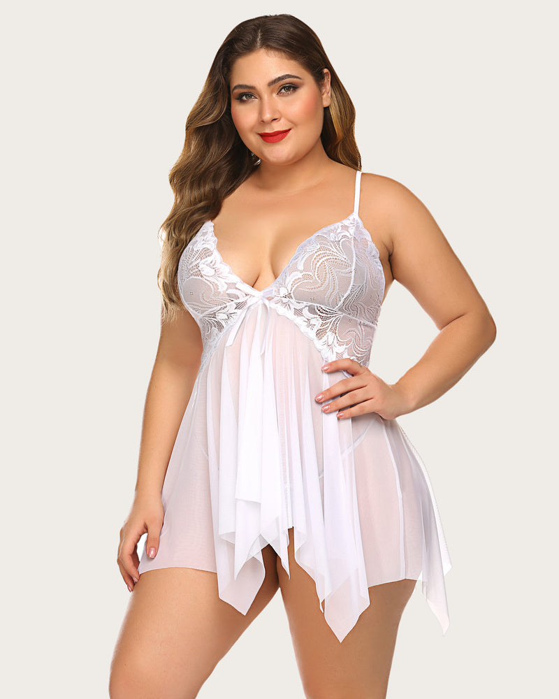 Lace Babydoll Boudoir Outfits Plus Size