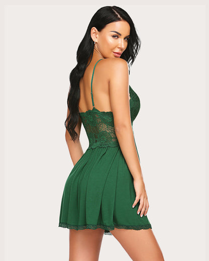 Christmas Lace Modal Full Slip Dress