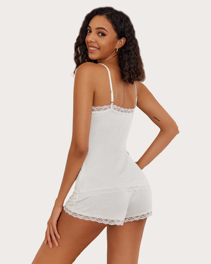 Cami Lace Trim Short PJ Set