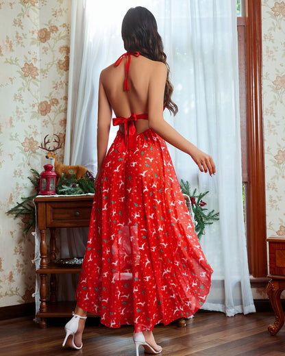 Christmas Mosaic Lace Mesh Dress