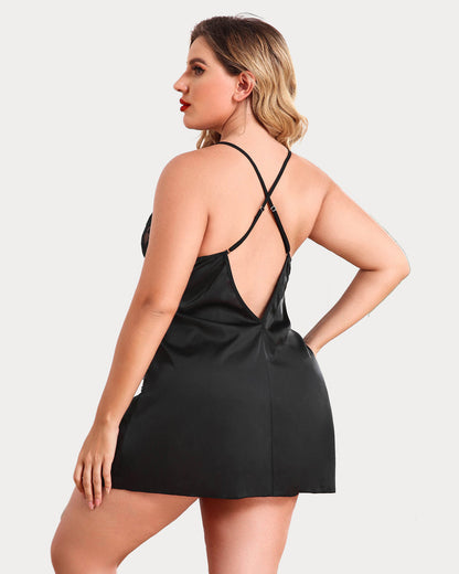 Plus Size Christmas Satin Nightgown