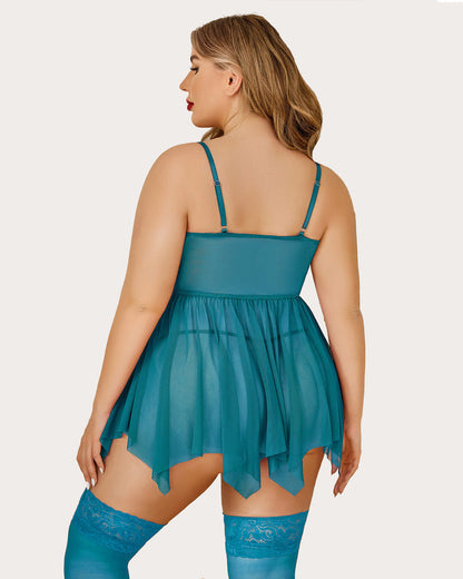 Plus Size Mesh Babydolls