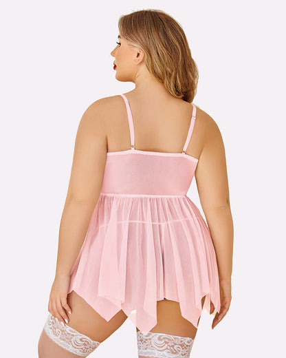 Plus Size Mesh Babydolls