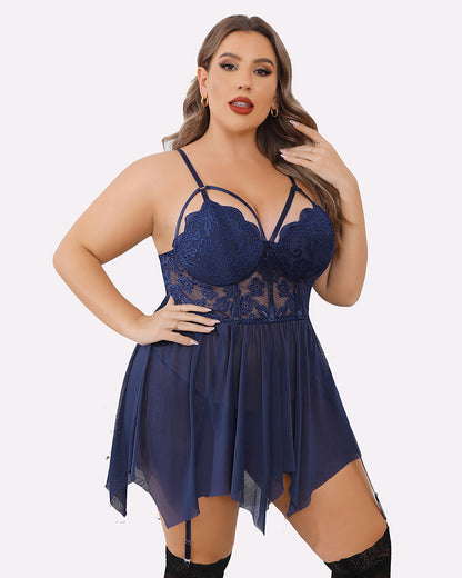Plus Size Mesh Babydolls