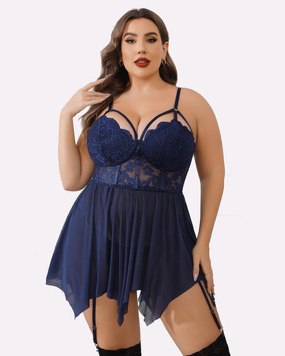 Plus Size Mesh Babydolls