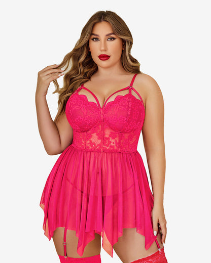 Plus Size Mesh Babydolls