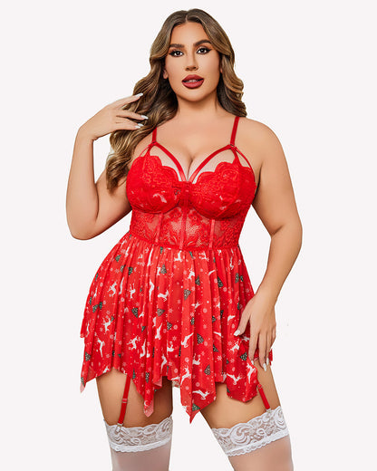 Plus Size Mesh Babydolls