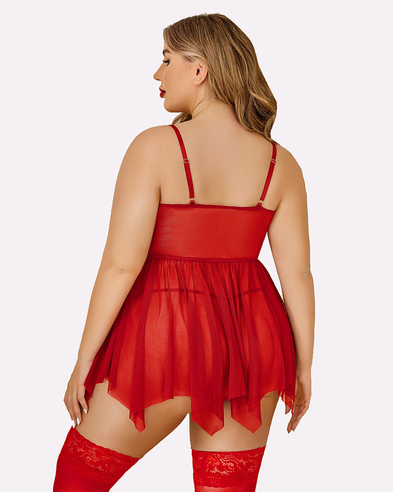 Plus Size Mesh Babydolls
