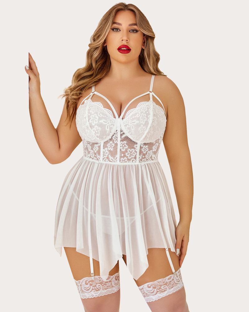 Plus Size Mesh Babydolls