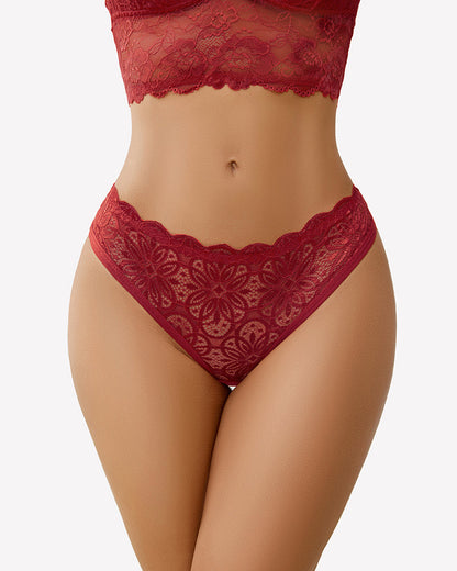 Lace Panties Hollow Out Rear Bowknot Briefs