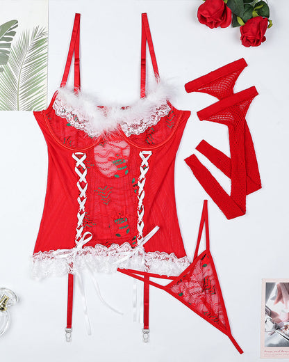 4-Piece Christmas Costume Set+Stockings