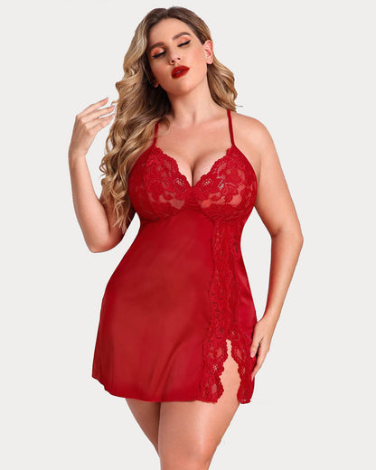 Plus Size Christmas Satin Nightgown